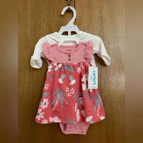 NWT Carter’s Baby Newborn Floral Dress Set with Cardigan – NB size - Picture 4 of 7